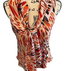 Kasper Multicolor Abstract Blouse